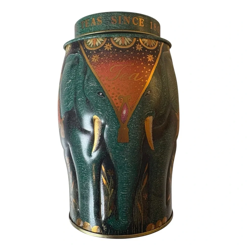 Williamson & Magor Elephant Tea Tin Canister Vintage Collectible 2002